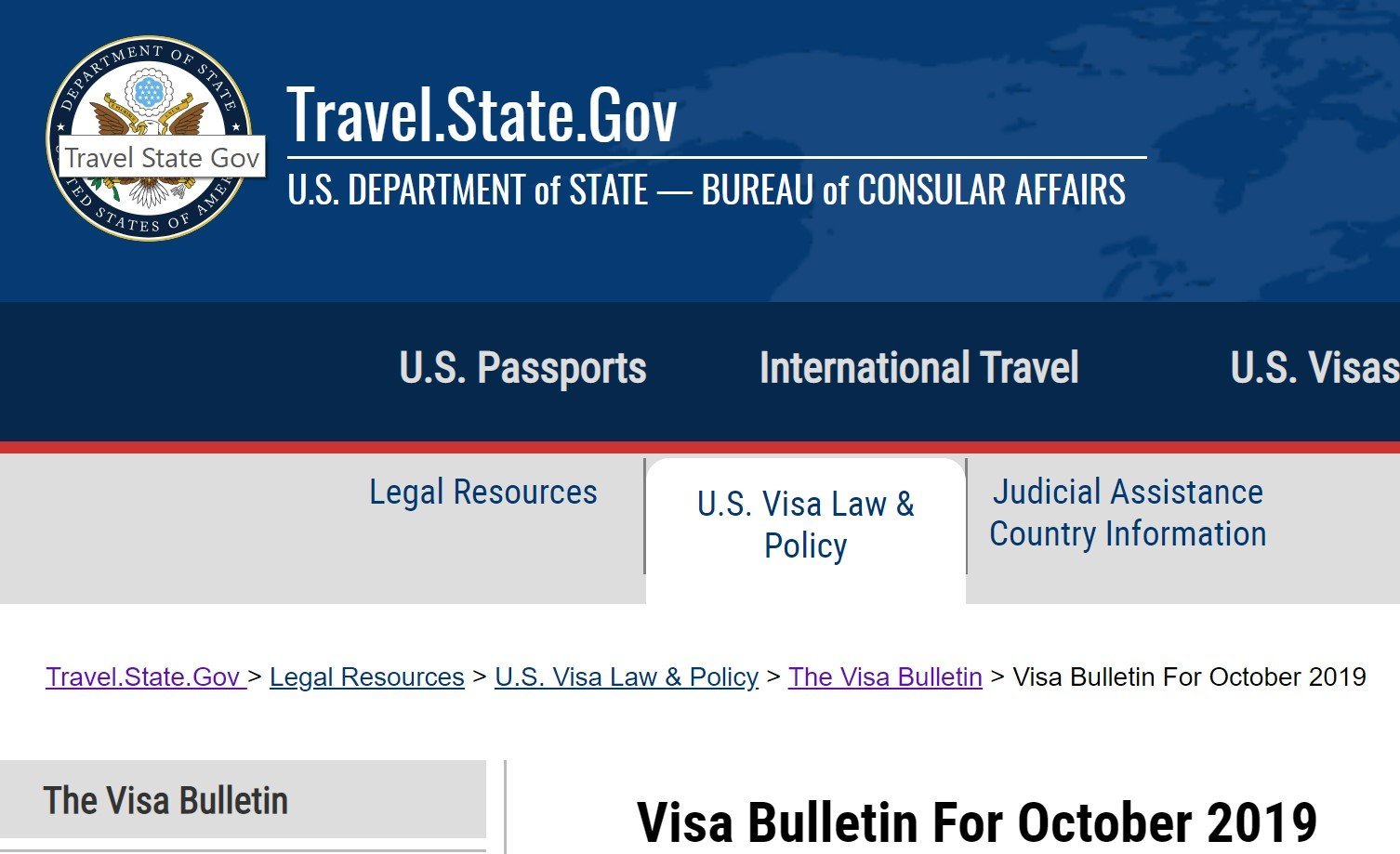 October Visa Bulletin